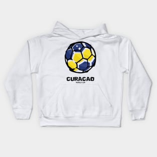 Curacao Football Country Flag Kids Hoodie